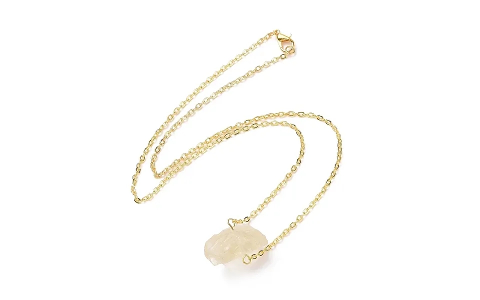 Natural Citrine Irregular Nugget Pendant Necklace