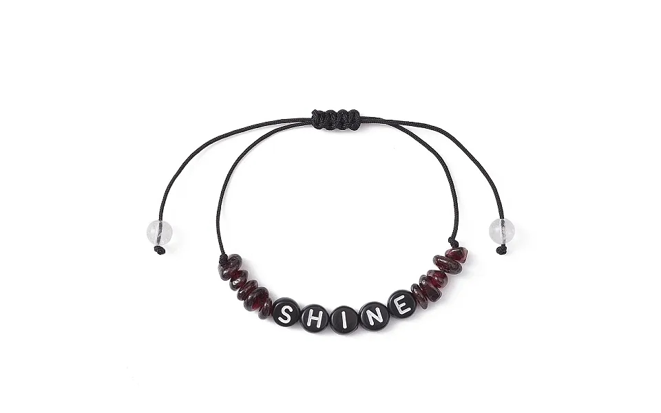 Natural Garnet Chip Braided Bead Bracelets