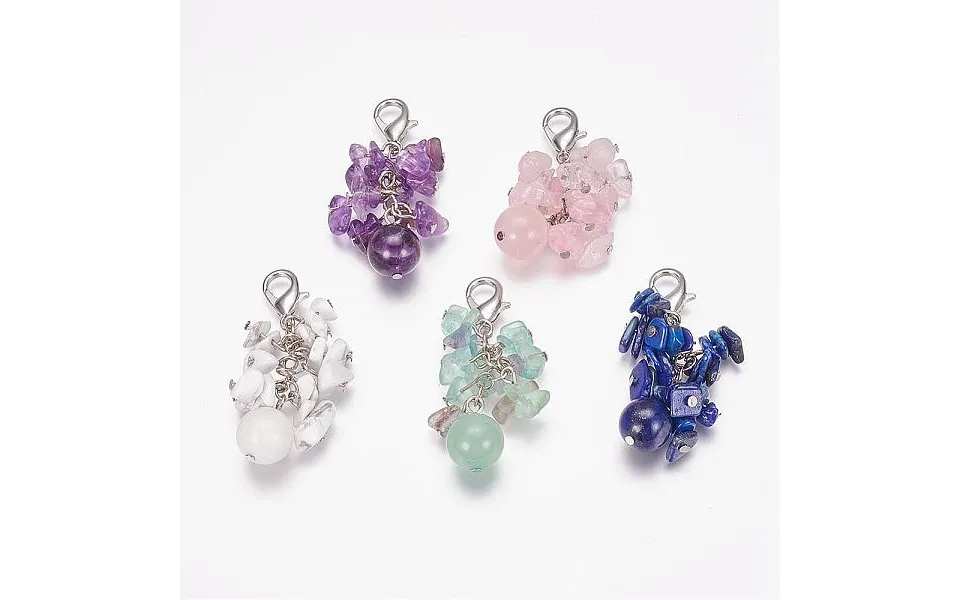 Natural Gemstone Cluster Pendants