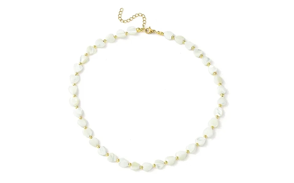 Natural Shell Heart & Alloy Beaded Necklaces For Women