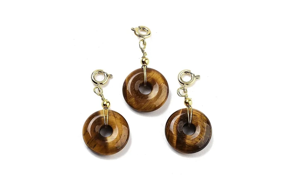 Natural Tiger Eye Donut Pendant Decorations