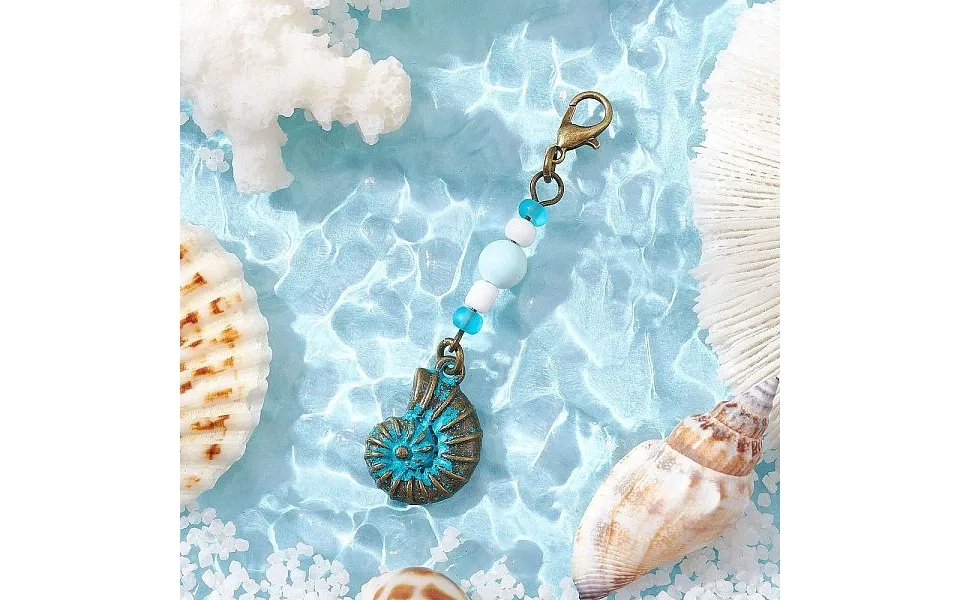 Ocean Theme Alloy Charm & Glass Beads Pendant Decorations