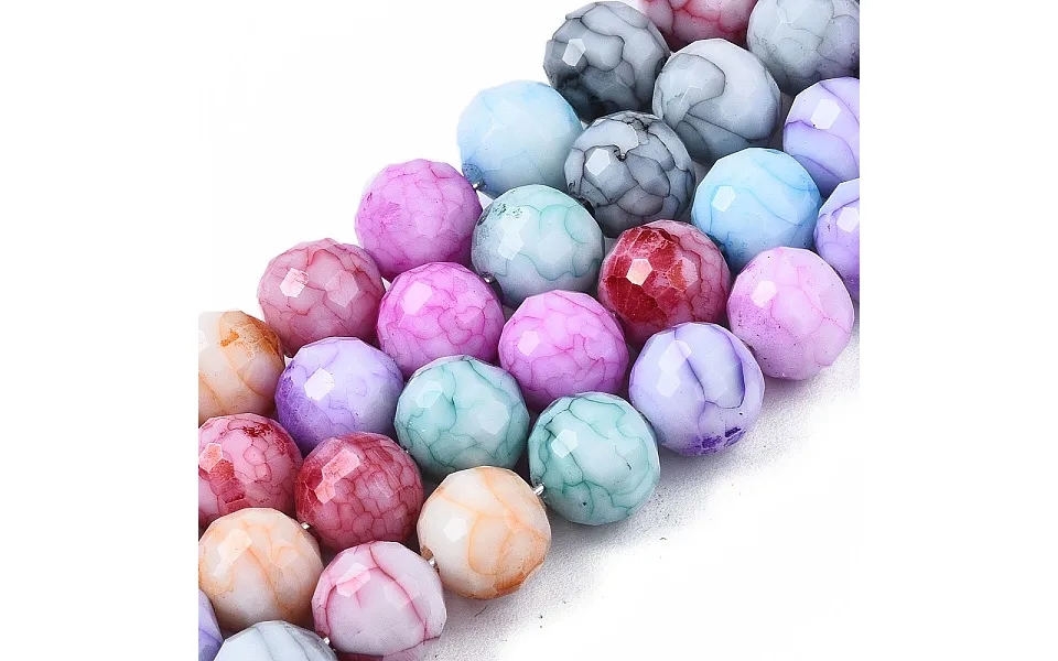 Opaque Baking Painted Crackle Glass Beads Strands