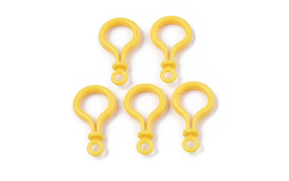 Opaque Solid Color Bulb Shaped Plastic Push Gate Snap Keychain Clasp Findings