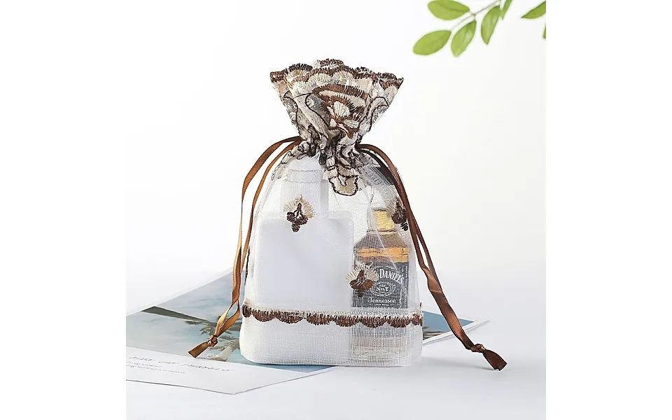 Organza Embroidery Flower Jewellery Storage Pouches