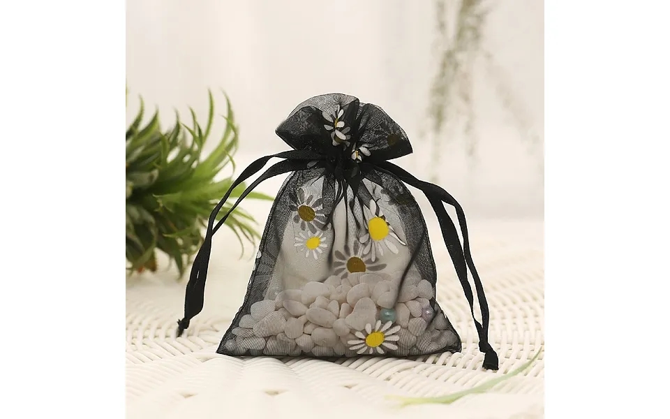 Organza Flower Printed Jewellery Storage Pouches