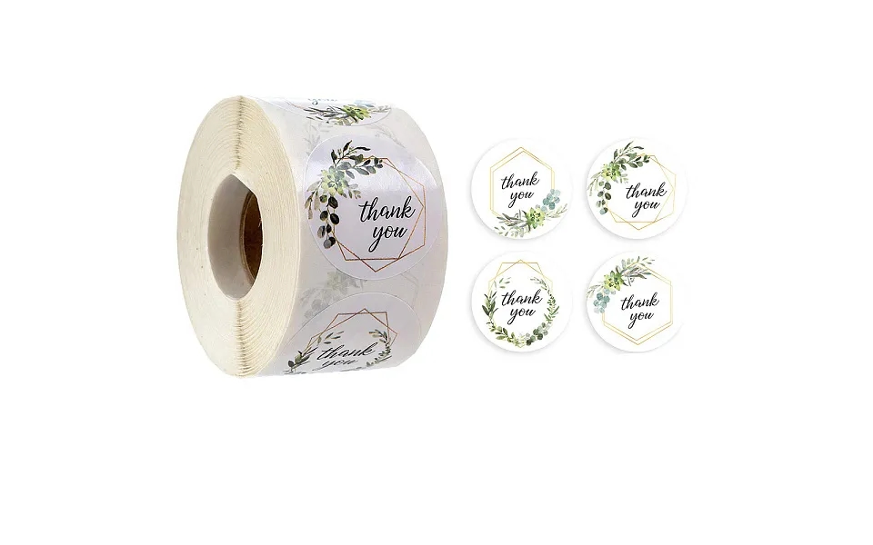 Paper Self-adhesive Thank You Sticker Rolls