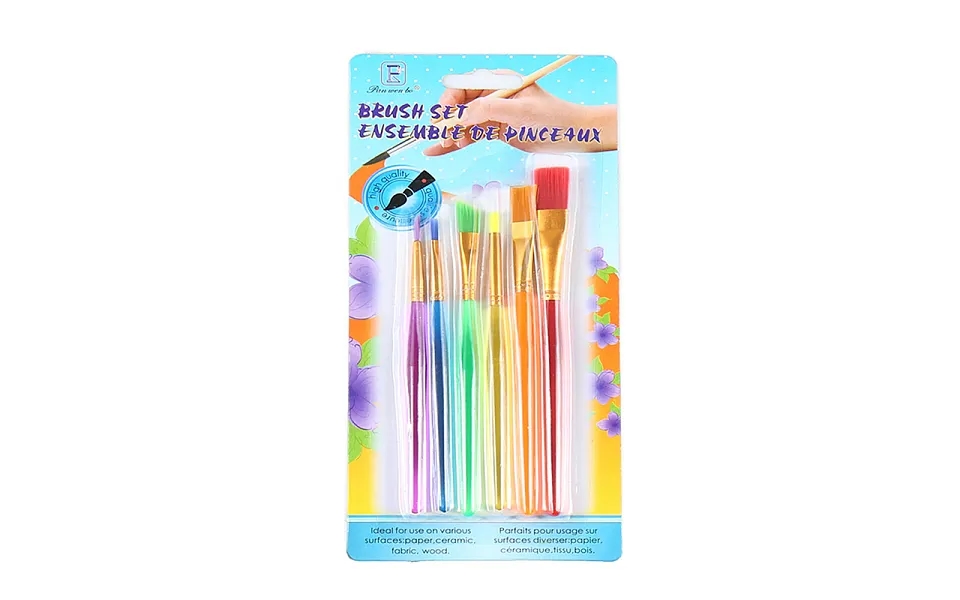 Plastic Children's Nylon Brush Head Tempera Paint Brush Set