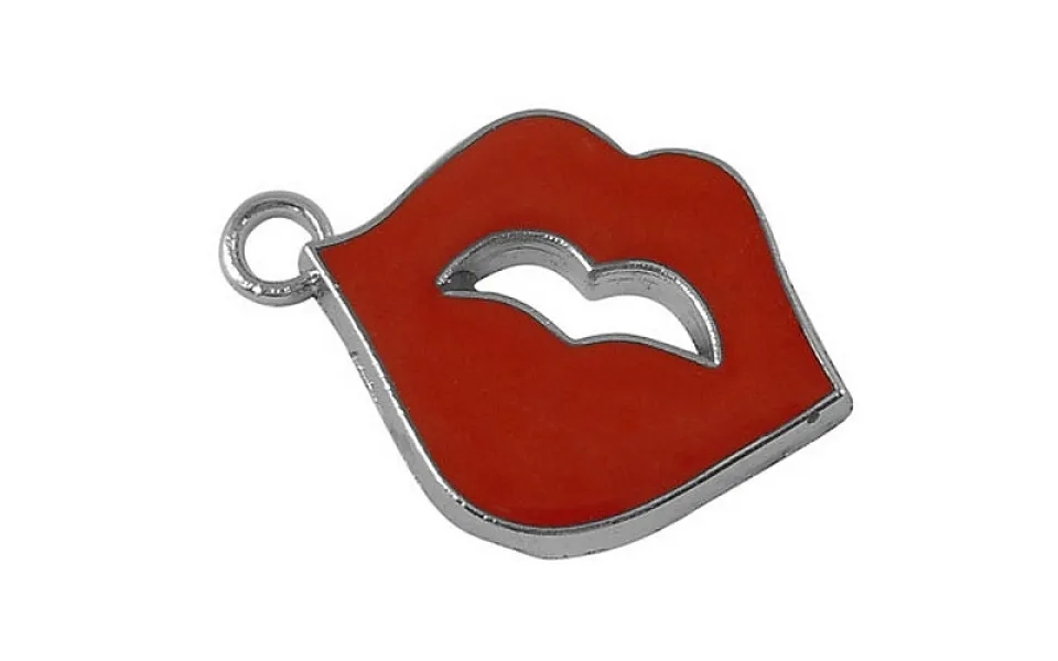 Platinum Plated Alloy Enamel Red Lip Pendants