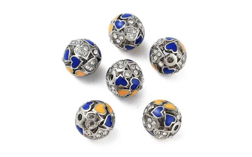 Platinum Plated Alloy Rhinestone Beads