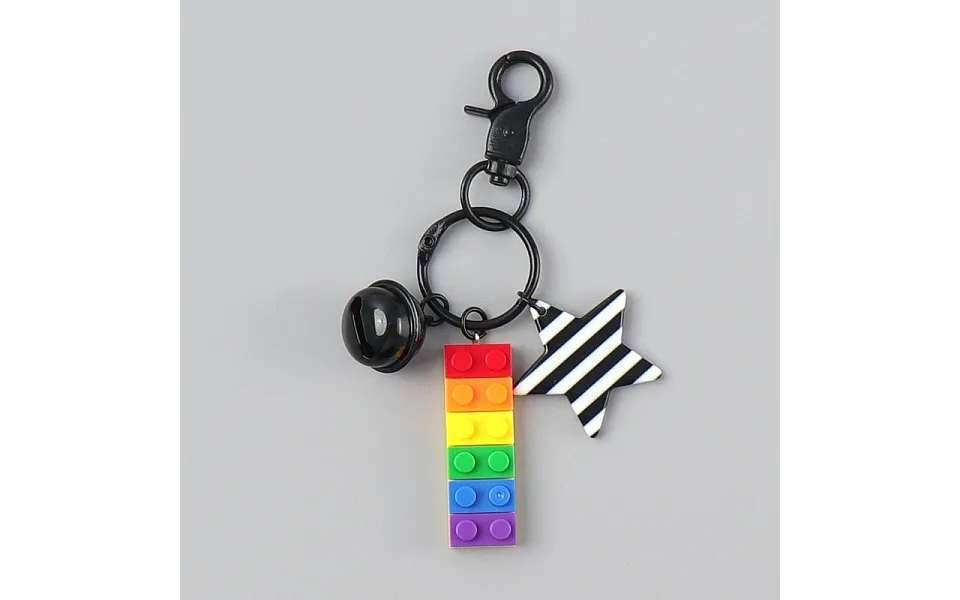 Pride Flag Rainbow Flag Plastic Building Block Keychains
