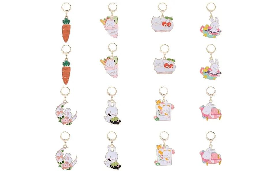 Rabbit Carrot Cat Alloy Enamel Pendant Decoration