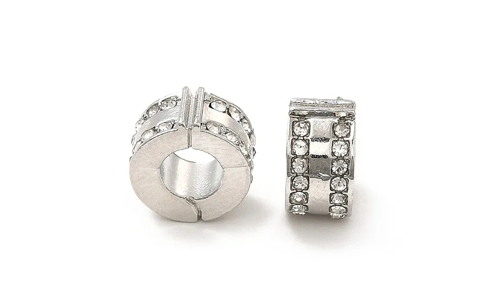 Rack Plating Alloy Rhinestone European Beads
