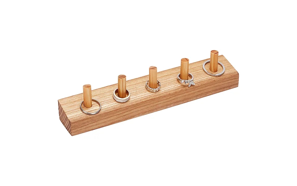 Rectangle Wood Finger Ring Display Holder