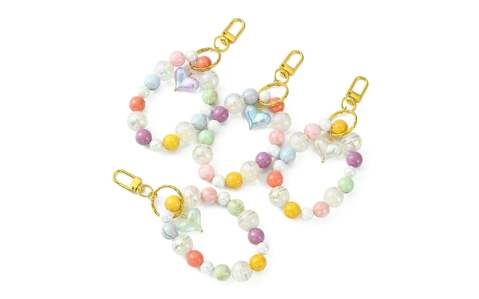 Resin & Acrylic Beaded Wristlet Charm Keychains