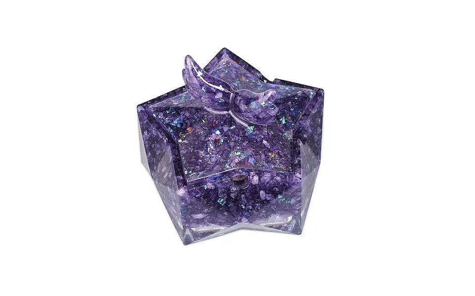 Resin Storage Box & Natural Amethyst Chips Decorations