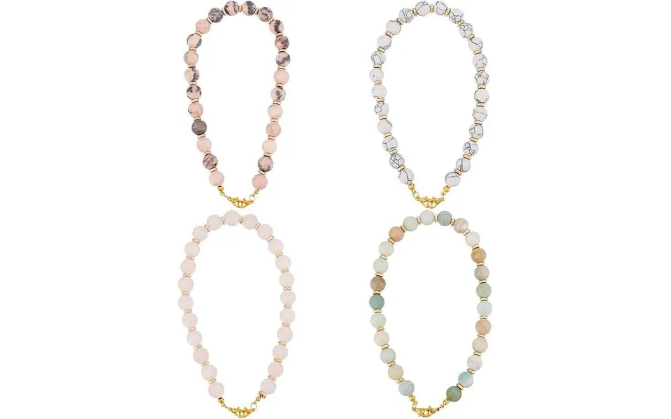 Round Gemstone & Flat Round Ccb Plastic Beaded Phone Wristlet Strap Chains