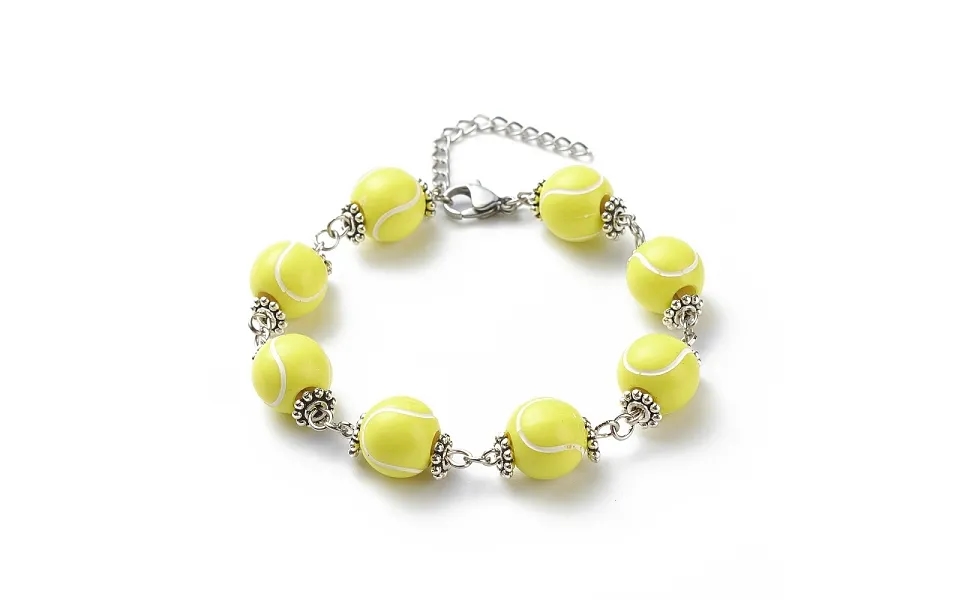 Sport Ball Theme Acrylic Round Beaded Bracelet