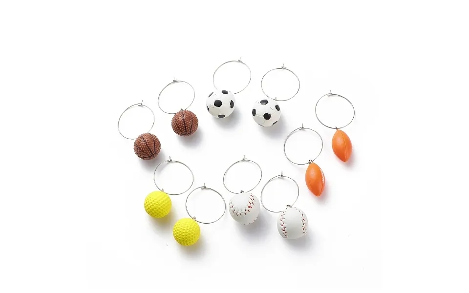 Sport Ball Theme Resin Dangle Big Hoop Earrings