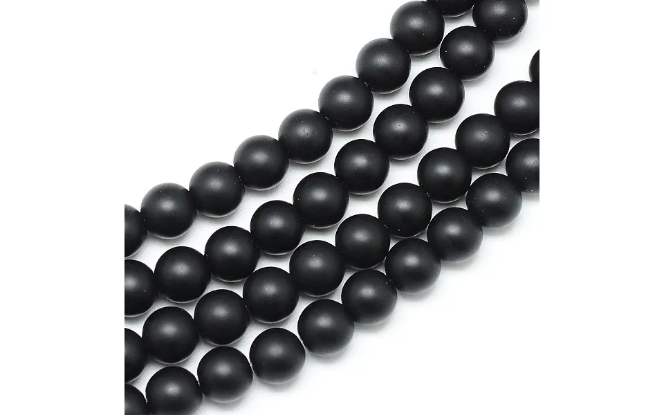Synthetic Black Stone Bead Strands