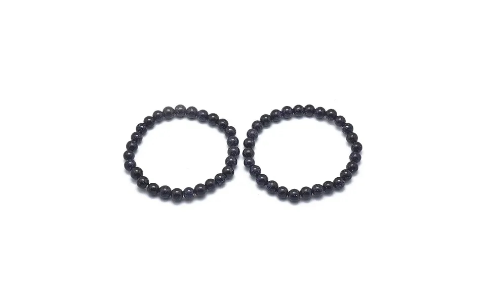 Synthetic Blue Goldstone Beads Stretch Bracelets