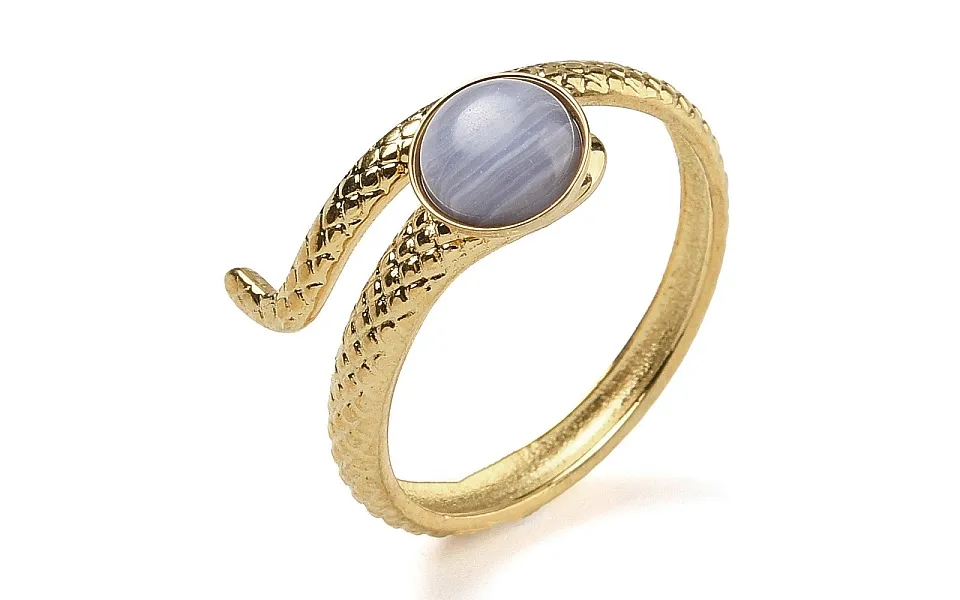 Synthetic Blue Lace Agate Finger Rings