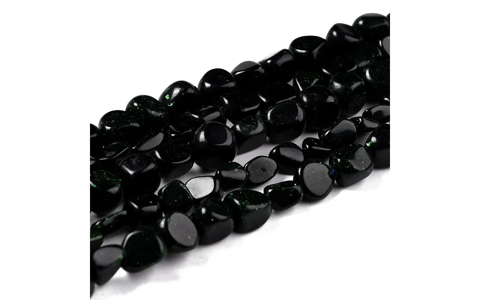 Synthetic Green Goldstone Beads Strands