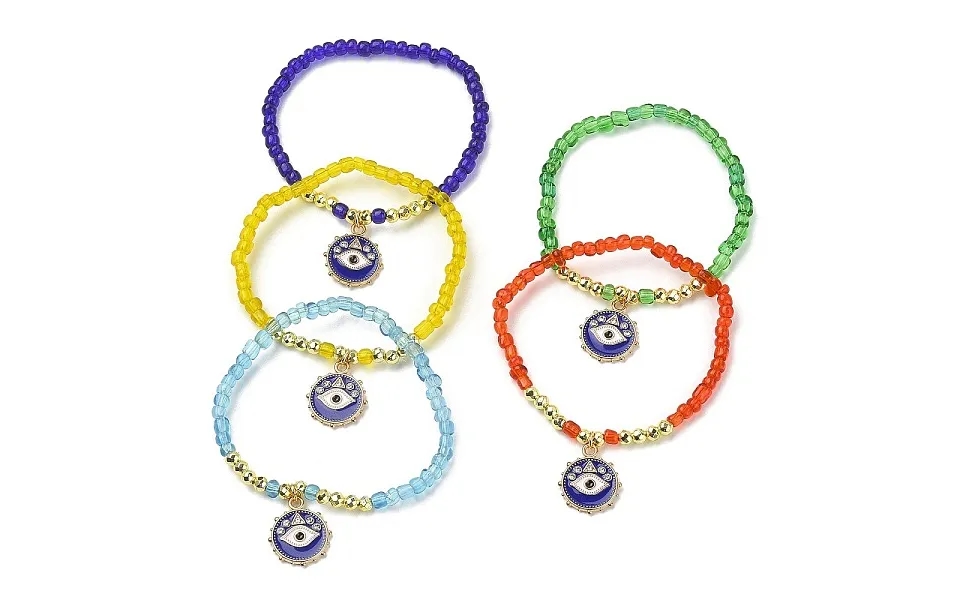 Synthetic Hematite & Seed Beaded Stretch Bracelet