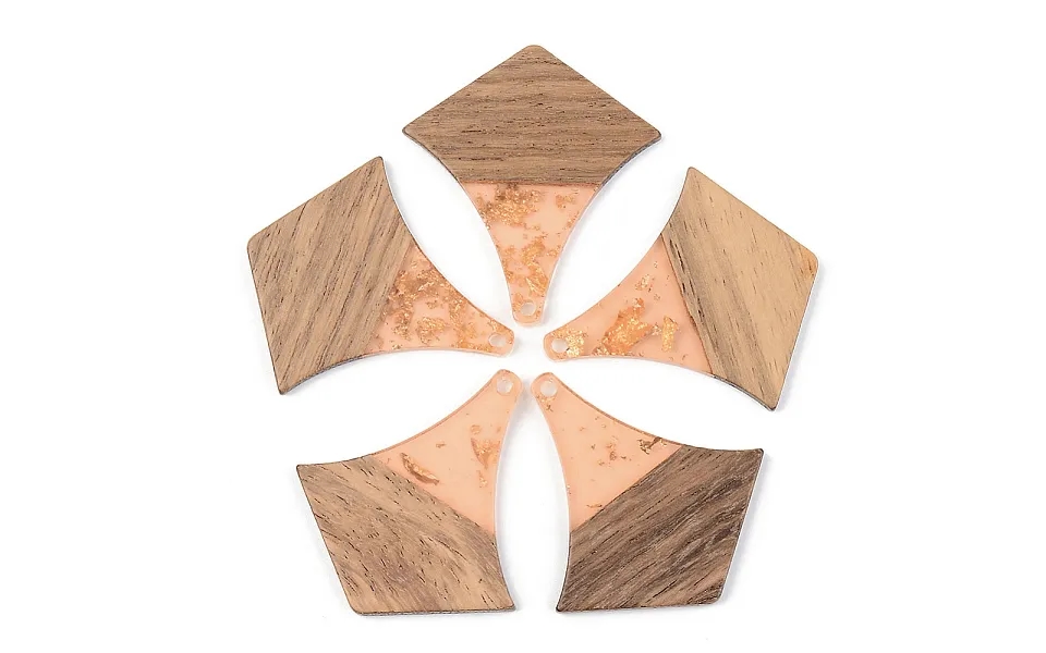 Transparent Resin & Walnut Wood Pendants