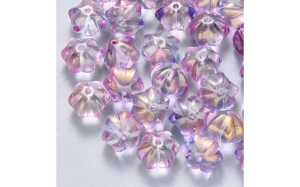 Two Tone Transparent Spray Painted Glass Beads