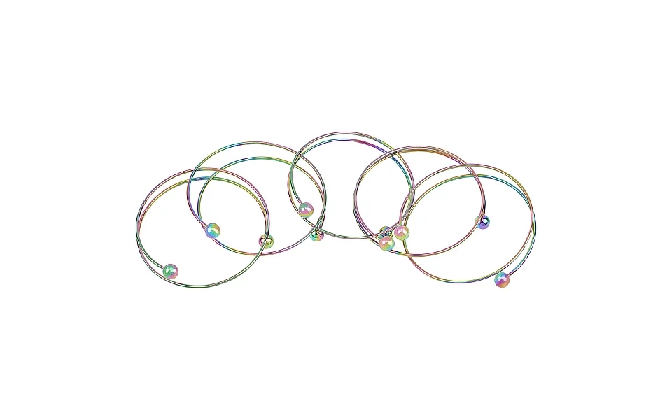 Unicraftale 5pcs 6.5cm Multi-color Expandable Bangle Stainless Steel Bangles Adjustable Bangle Bracelet Metal Bangles Fo