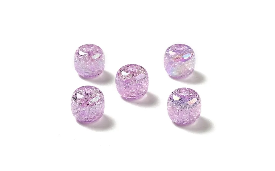 Uv Plating Rainbow Iridescent Crackle Acrylic Beads