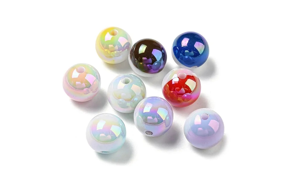 Uv Plating Rainbow Iridescent Opaque Acrylic Beads