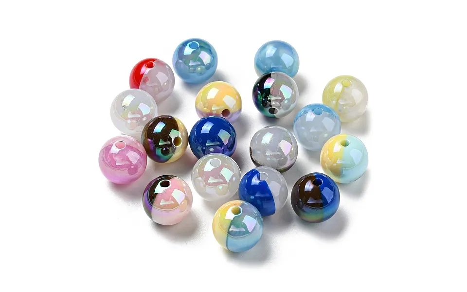 Uv Plating Rainbow Iridescent Opaque Acrylic Beads