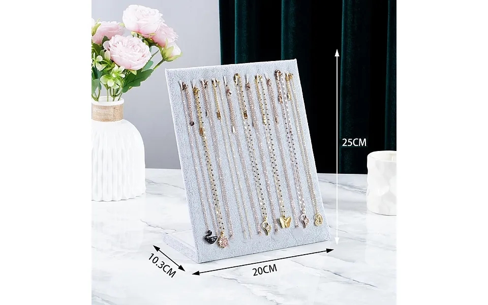 Velvet Necklace Organizer Display Stands For 12 Necklaces