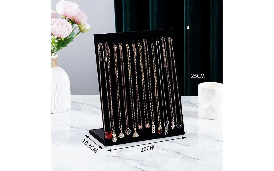 Velvet Necklace Organizer Display Stands For 12 Necklaces