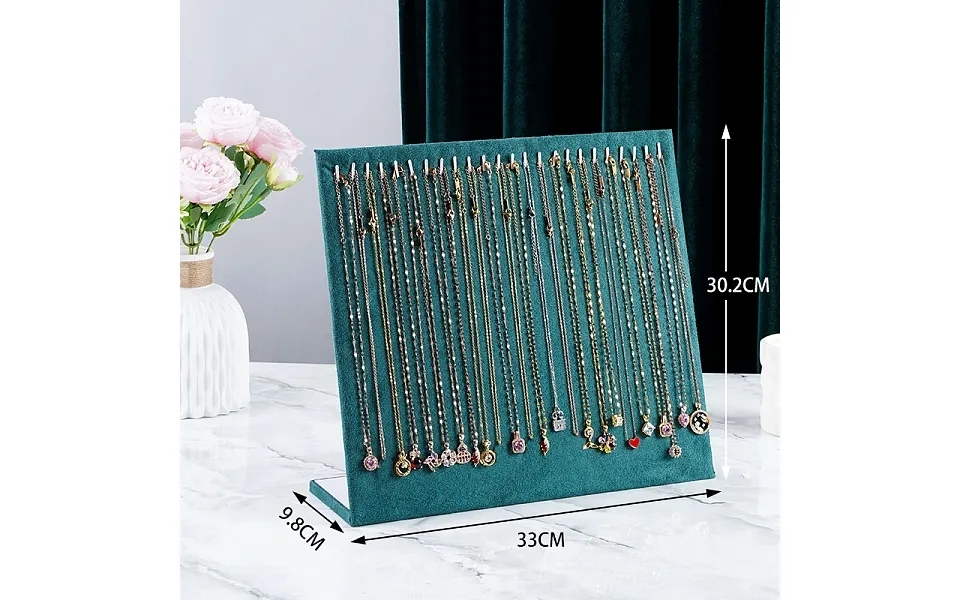 Velvet Necklace Organizer Display Stands For 24 Necklaces