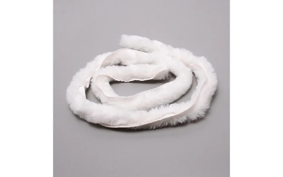 White Faux Fur Ribbon Trim Fabric Roll For Christmas Tree Decor Or Wreath Bows Craft