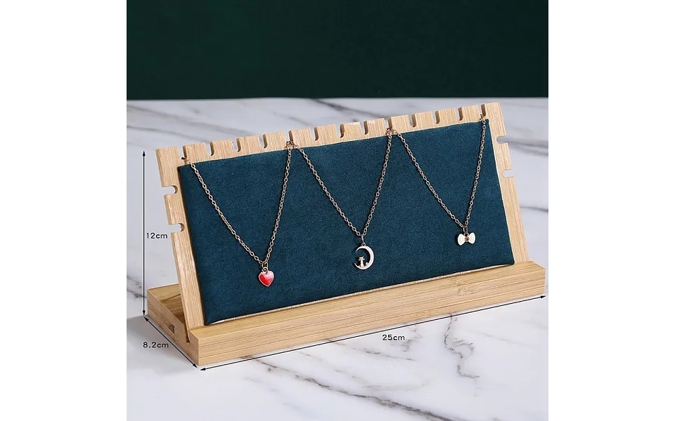 Wood With Velvet Necklace Display Stand Jewelry Pendant Holder Accessory