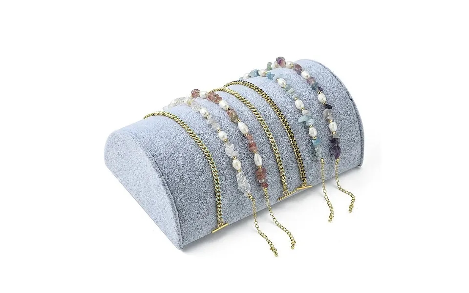 Wooden Half Round Jewelry Bracelet Displays