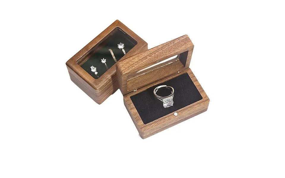 Wooden Ring Boxes With Magnetic Clasp