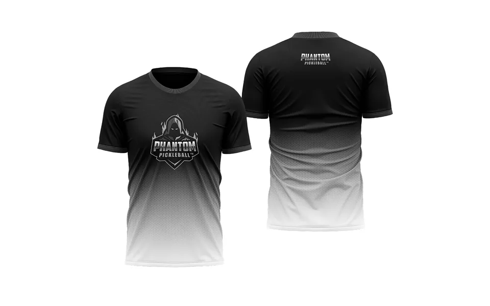 Team Phantom Unisex Short Sleeve Dry-fit Full Sublimation T-shirt - Black White Gradient