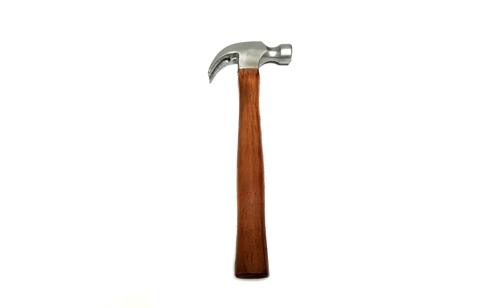 Foam Rubber Standard Claw Hammer Stunt Prop - Silver Head With Lightwood Grain Handle