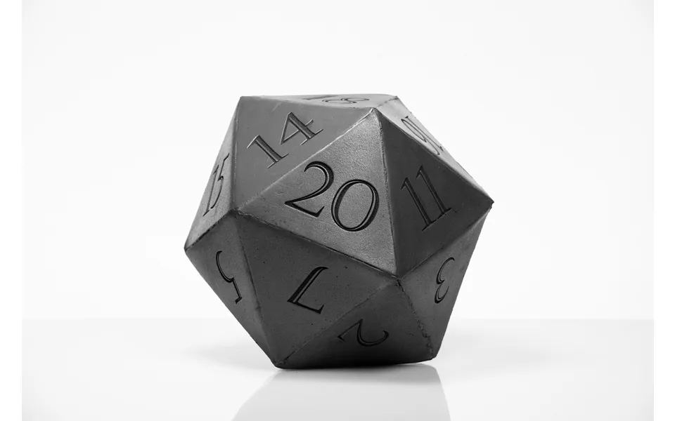 Giant D20 Die 10 Tall Display Prop - Clean Black