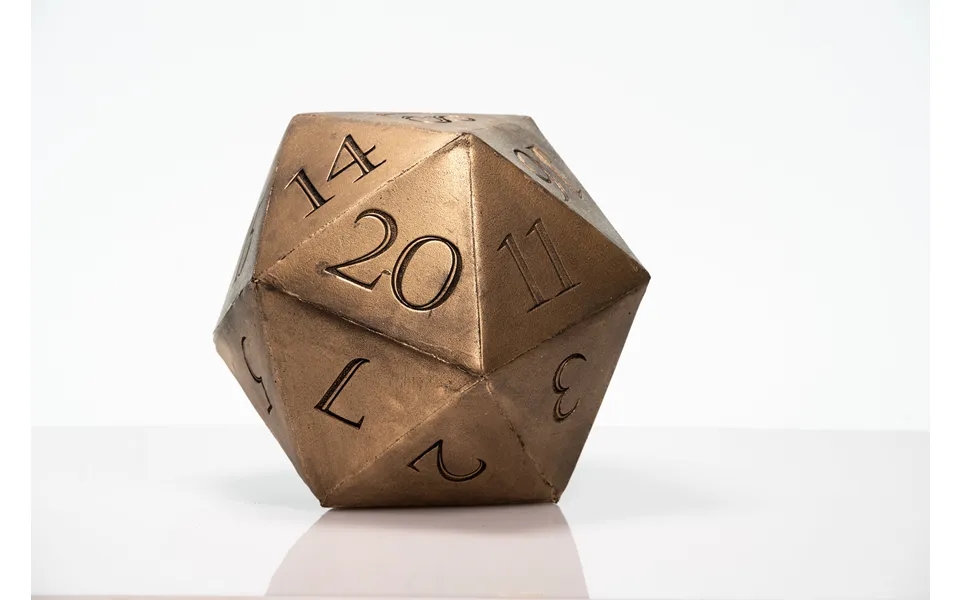 Giant D20 Die 10 Tall Display Prop - Gold