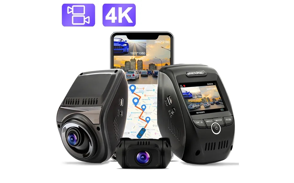 Rexing V1p Max 4k Uhd Dual Channel Dash Cam 4k 3840x2160 Front 1080p Rear With Wi-fi And Gps