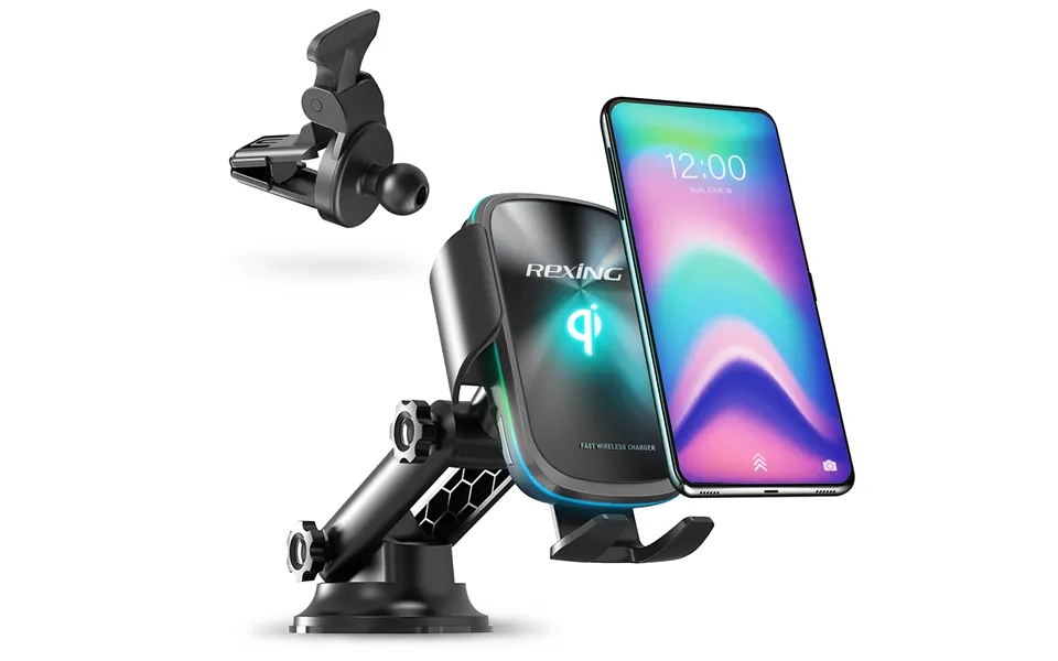 Rexing X5 Motorized Wireless 15w 7.5w Qi Charging Car Mount W Auto Sensing Automatic Clamping