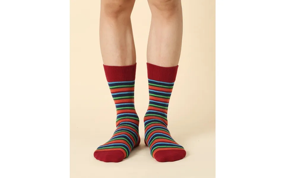 Men's Striped Brown Crew Sock