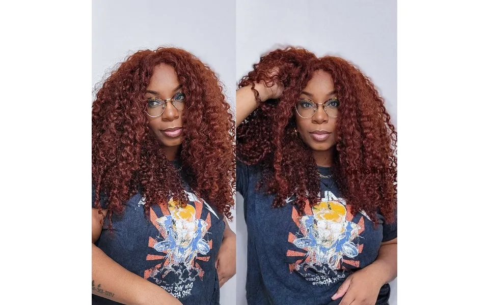 Sunber Hair Bye Bye Knots Jerry Curly 7x5 Pre-cut Lace Wig Glueless Bleached Knots Reddish Brown