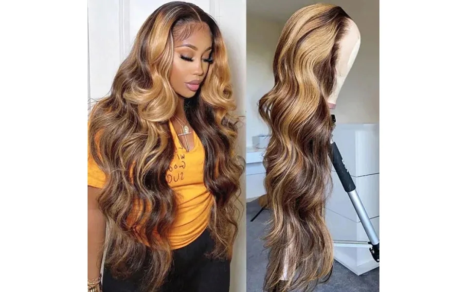 Sunber Hair Flash Deal Body Wave 13 By 4 Lace Frontal Wigs Supernatural And Realistic Blonde Highlight Wigs